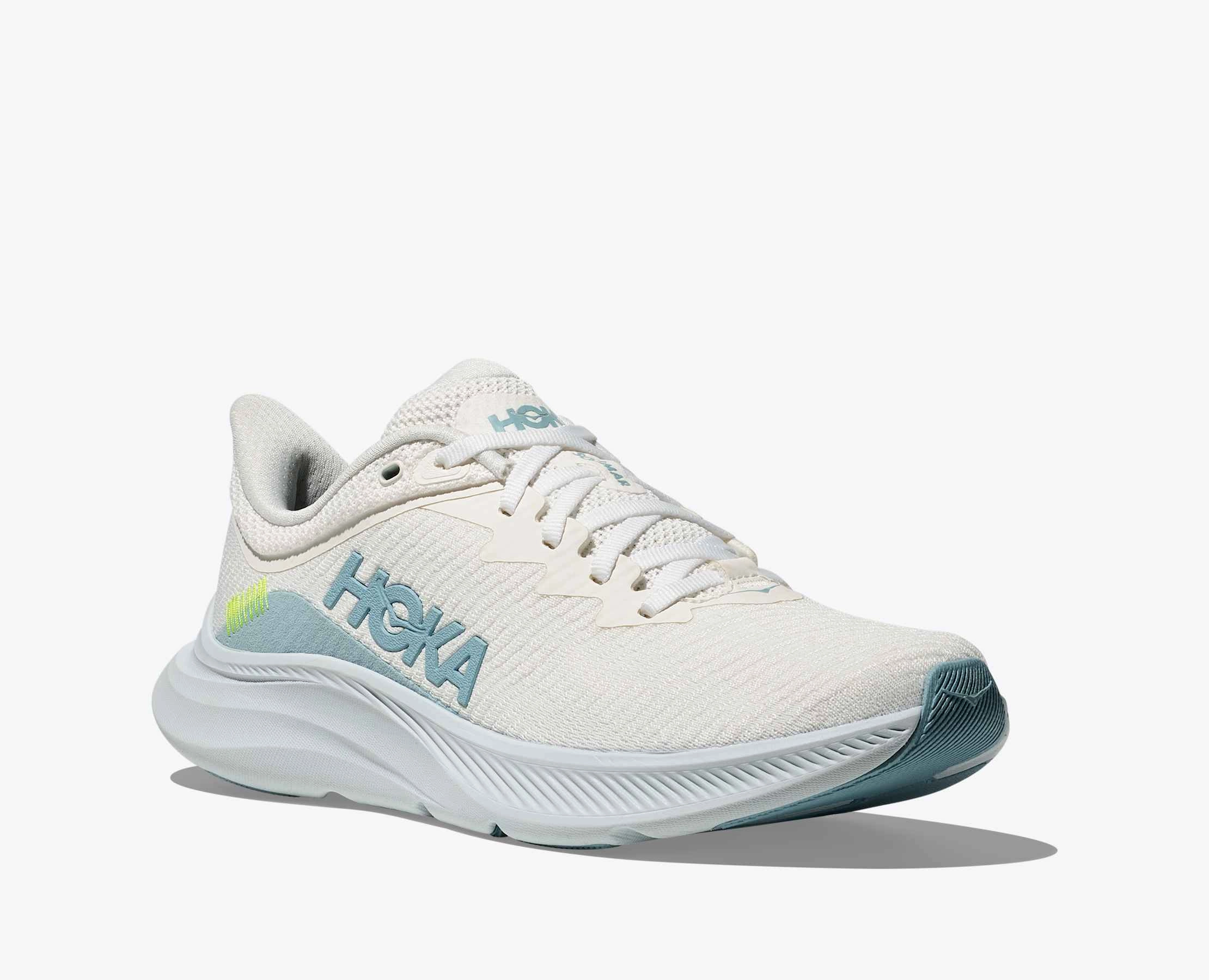 Win Hike Vegan Friendly Materials Hoka Women's Solimar Sneaker in White/Tundra Blue
