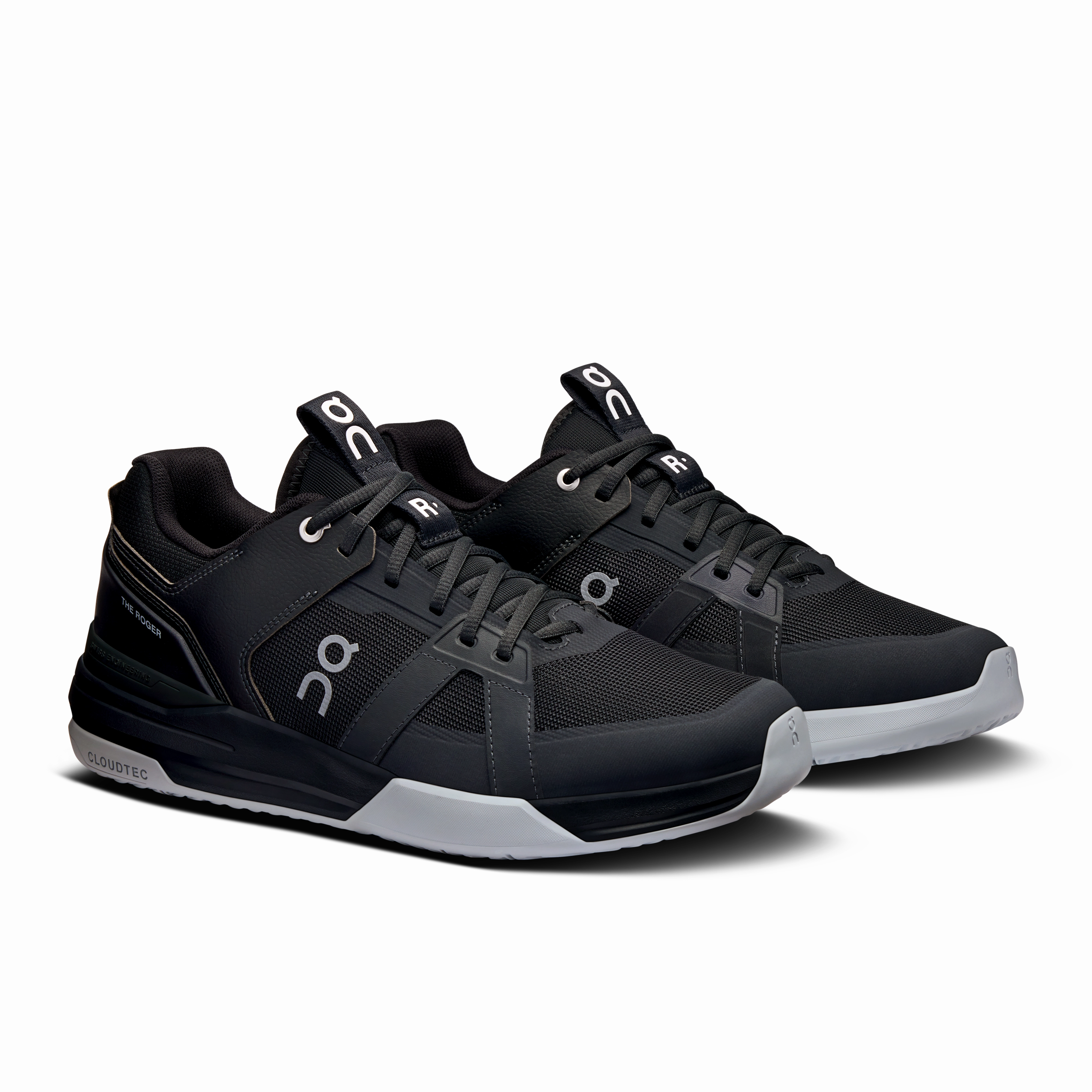 running in a composite bridge area shoes durable fabric shoes On Running Men's The Roger Clubhouse Pro Shoes - Black / Glacier