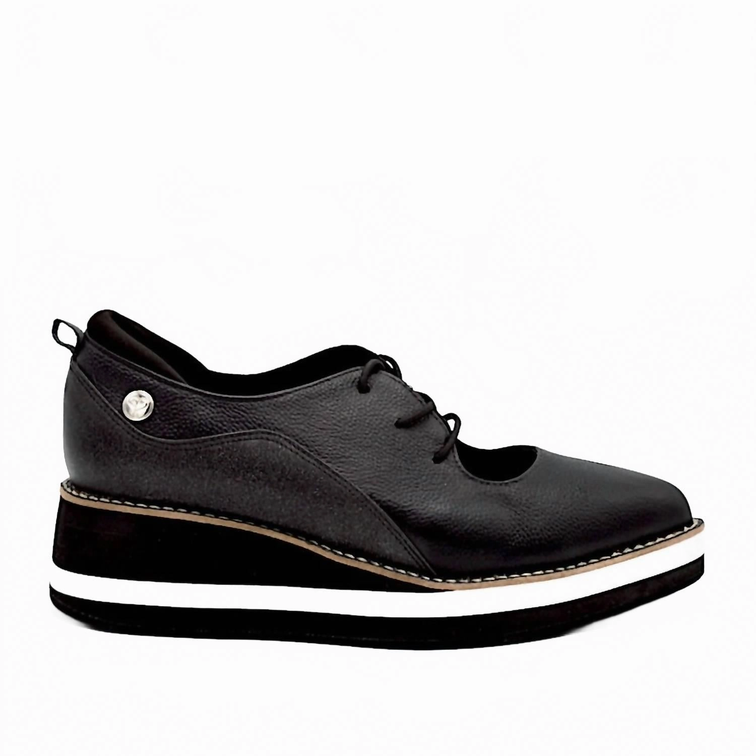 Power Balance Women's Tempo Oxford Shoes In Black/shine Leather
