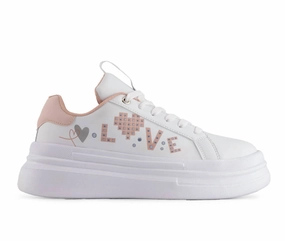 Lean Profile Women's Platform Sneakers In White