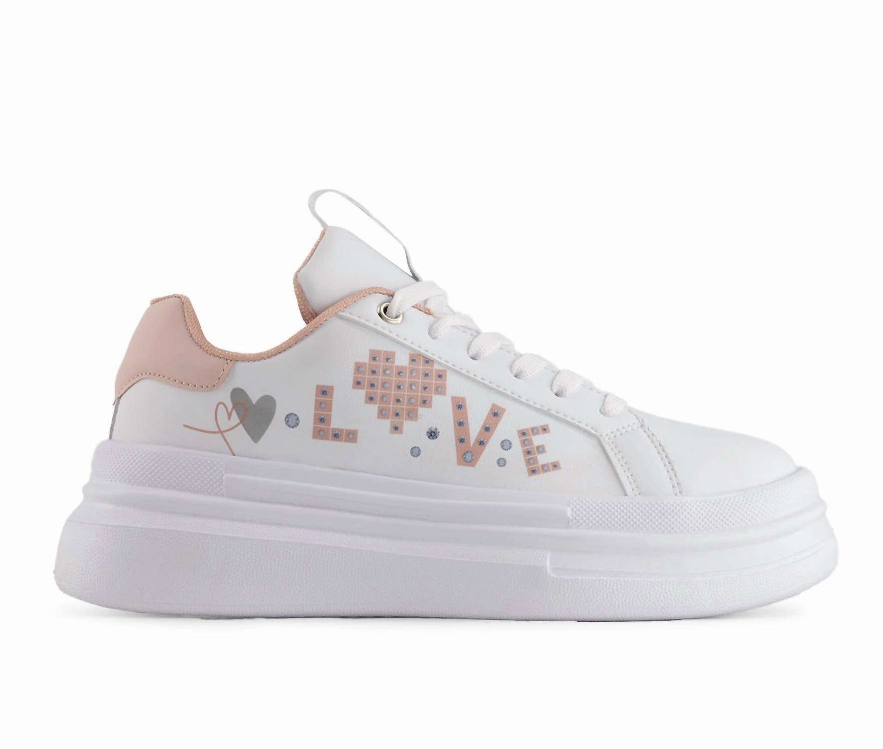 Odor Resistant Material Women's Platform Sneakers In White