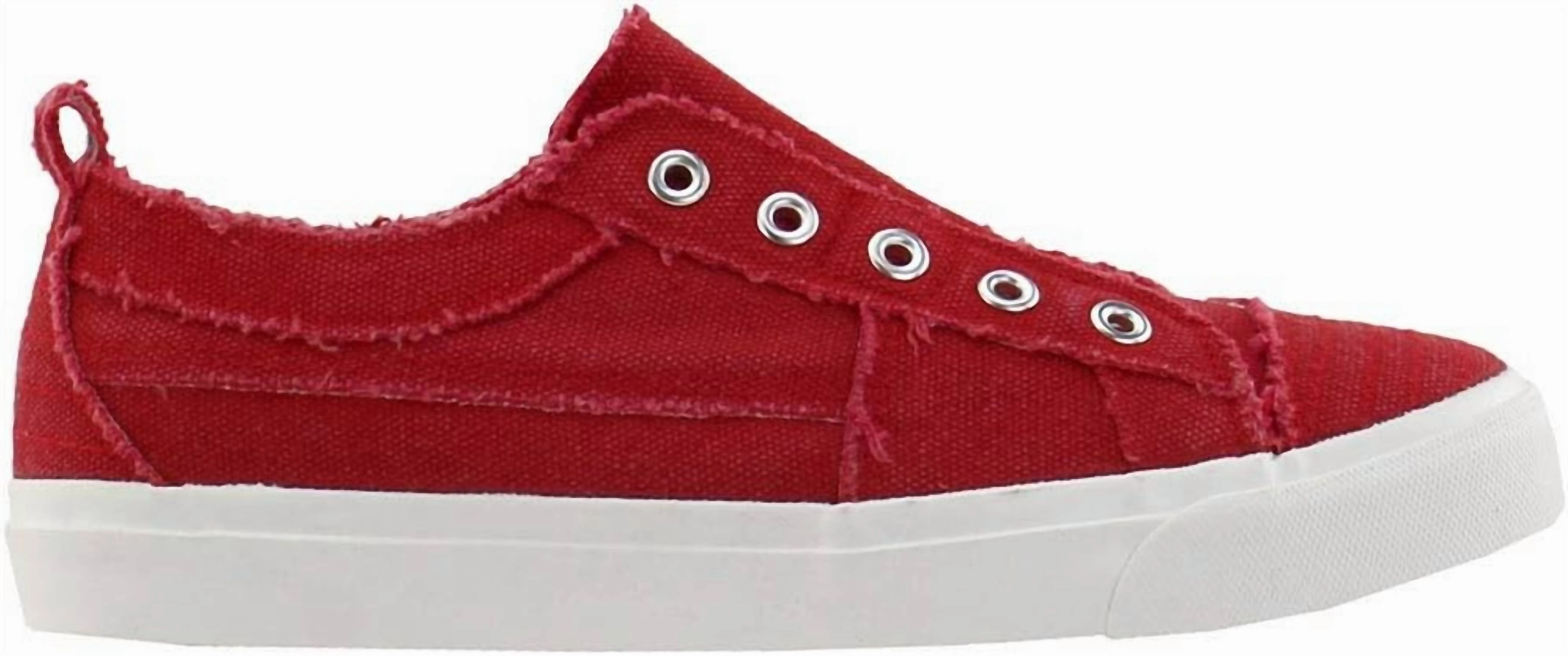 Women's Slip On Sneakers In Red Sport Fashion Lightweight Frame Structure
