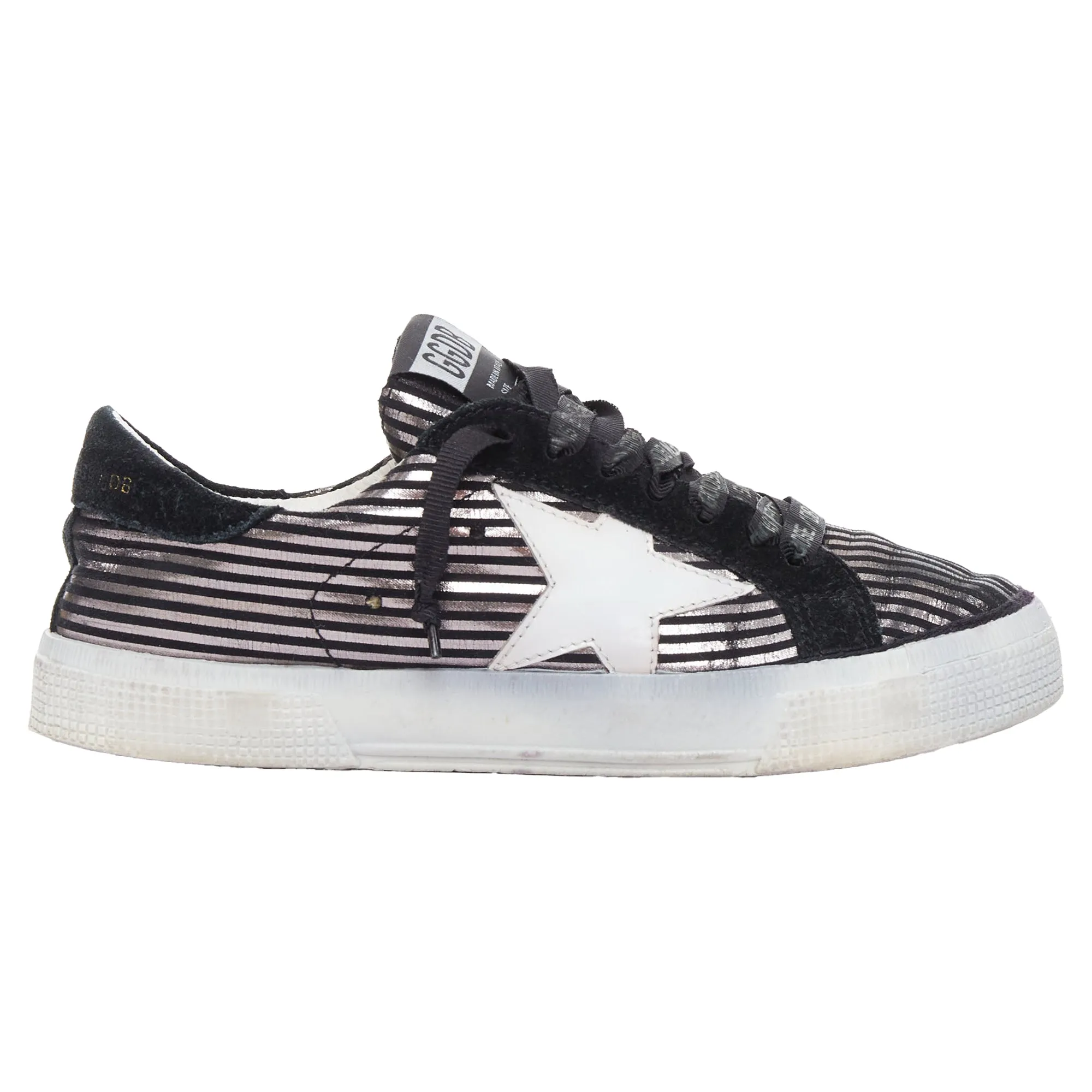 Casual Comfort Golden Goose Fancy Metallic Stripe Distressed Sneakers