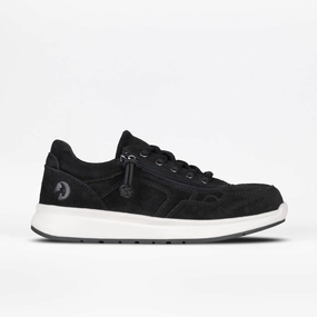 Women's Comfort Jogger Shoes In Black Suede Sweat Friendly