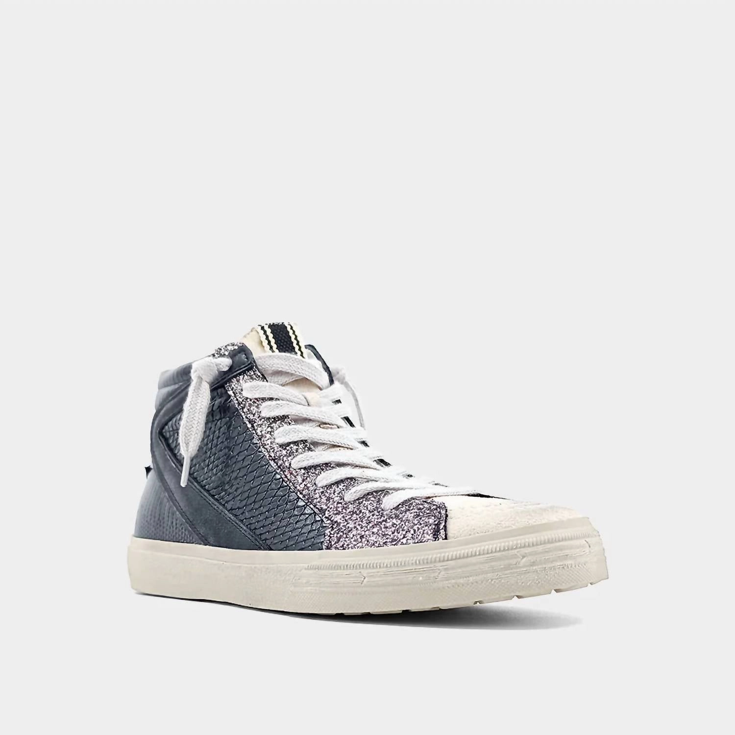 Women's Rooney Sneaker In Black Snake Subtle Detail Cushioned Heel Counter