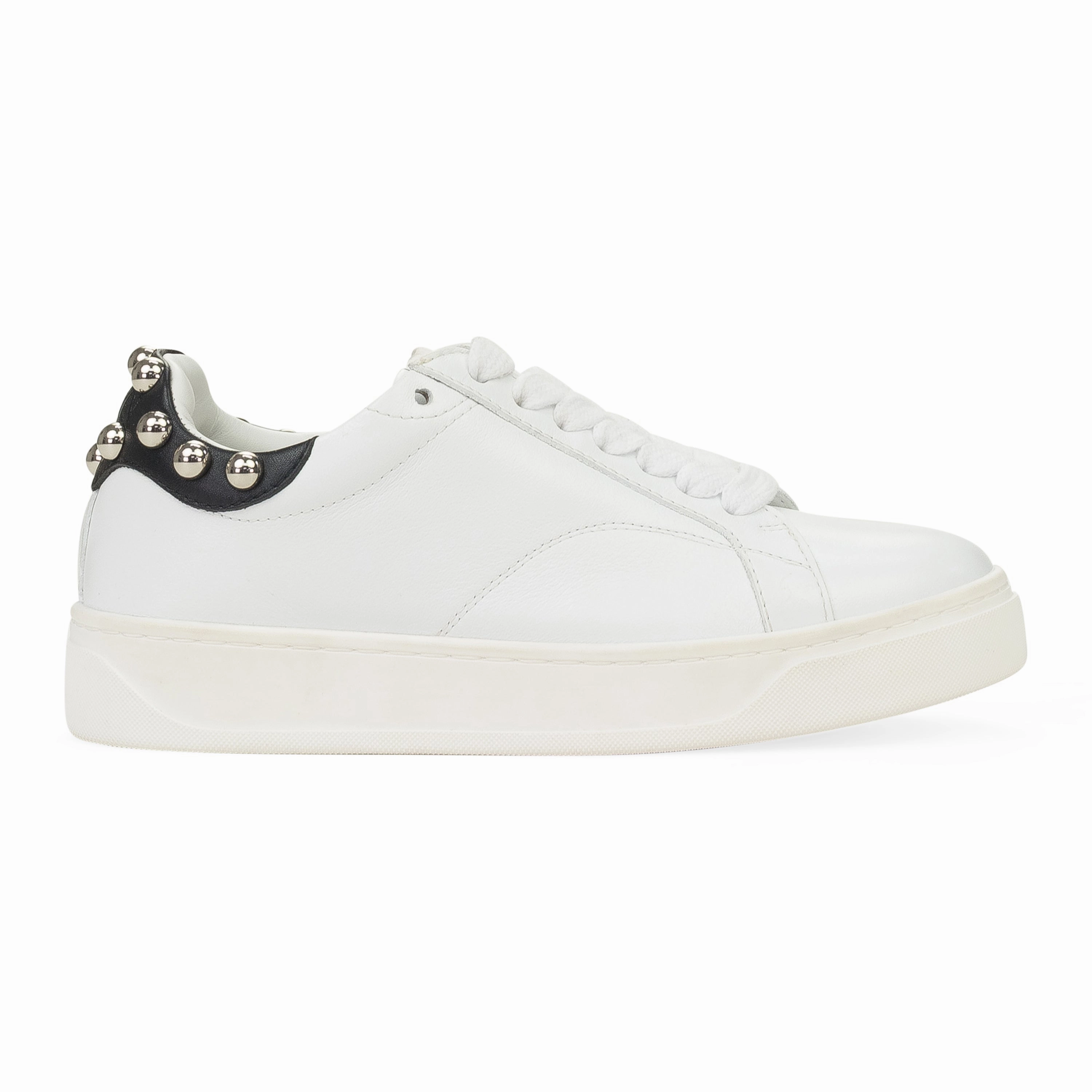 WHITE/SILVER DDB0 AVEC STUDS SNEAKERS Comfortable Straps Cross Walk