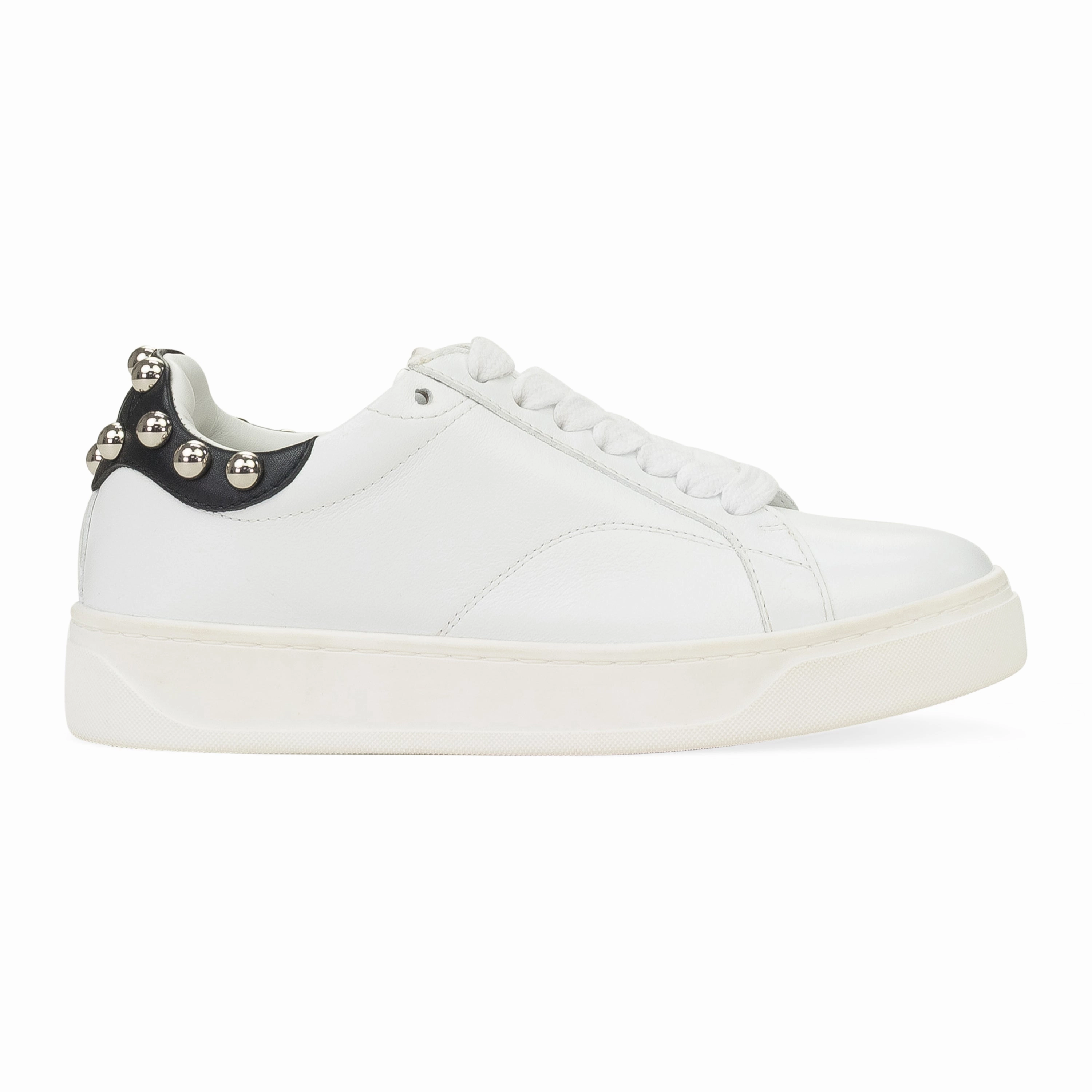 WHITE/SILVER DDB0 AVEC STUDS SNEAKERS Shift Friendly