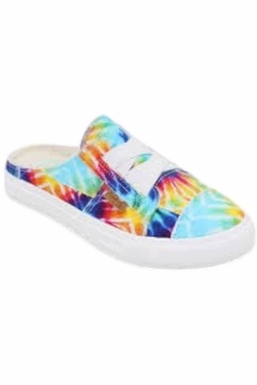 Stretchable Collar Blowfish Minato Shr In Rainbow Tie Dye