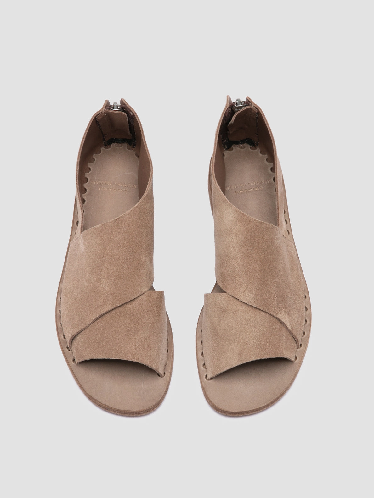 Sandal Customization ITACA 046 - Taupe Suede Peep Toe Shoes