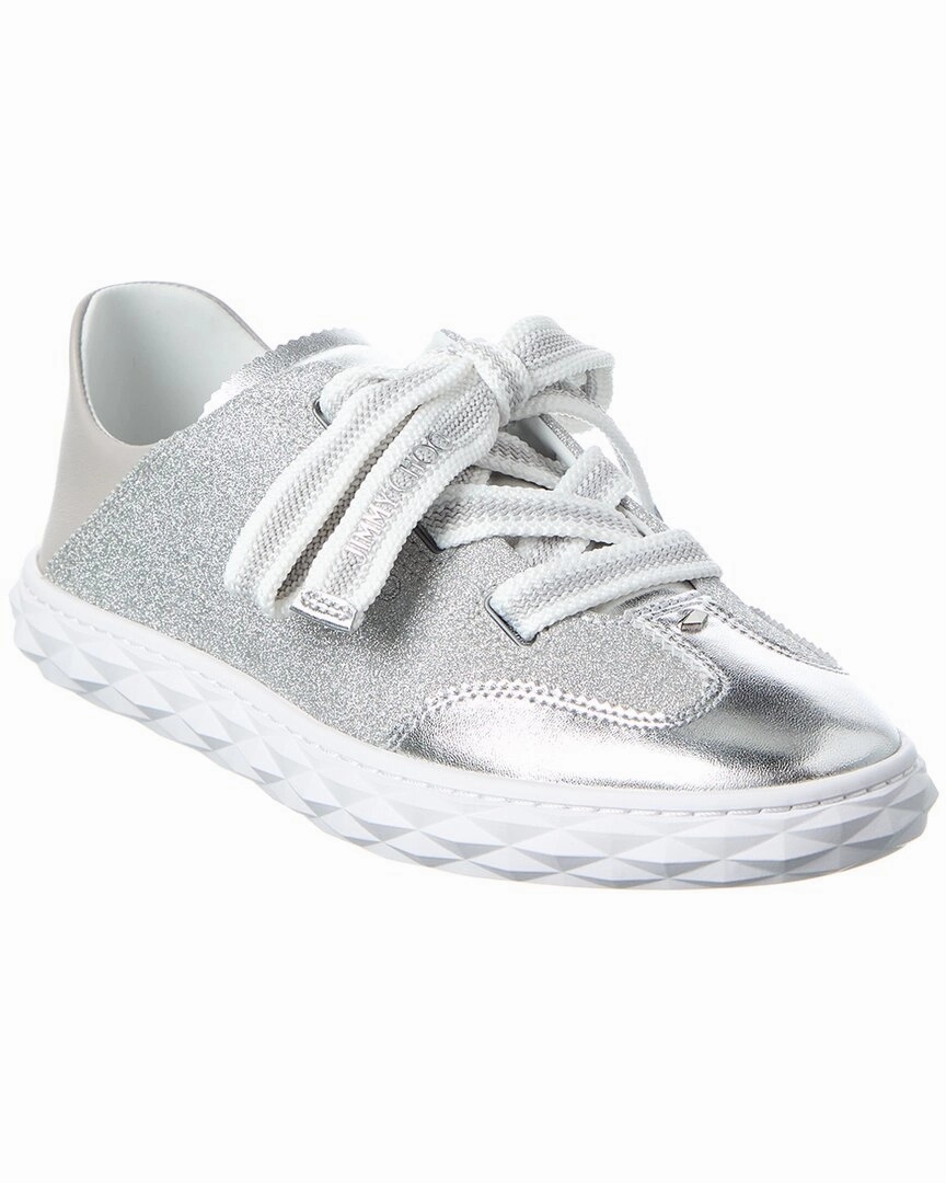 Jimmy Choo Diamond Light Flex/F Glitter & Leather Sneaker Non Toxic Fabric Streetwear Style