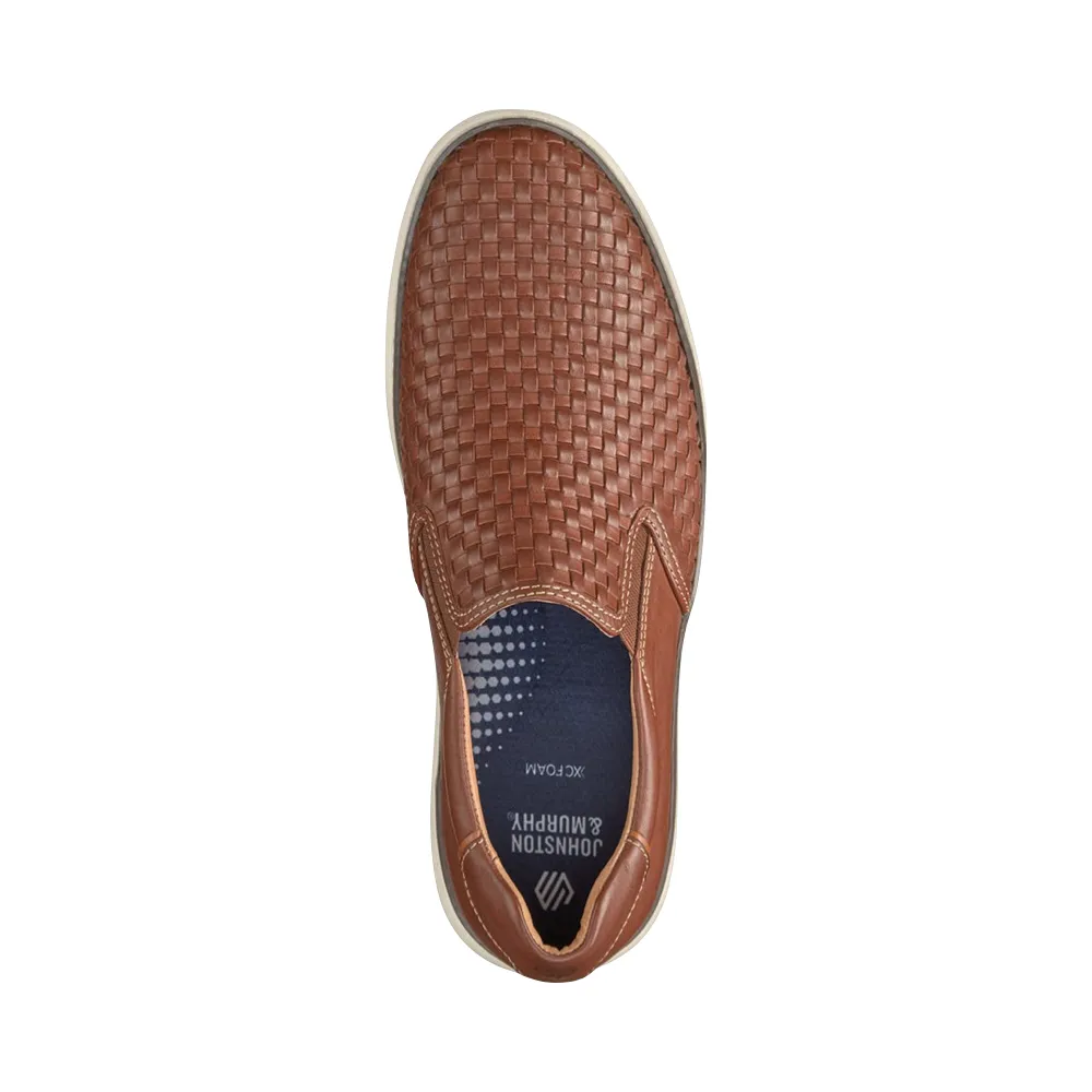 Johnston & Murphy Men's McGuffey 2 Woven Slip-On in Tan Everyday Footwear Catch Step