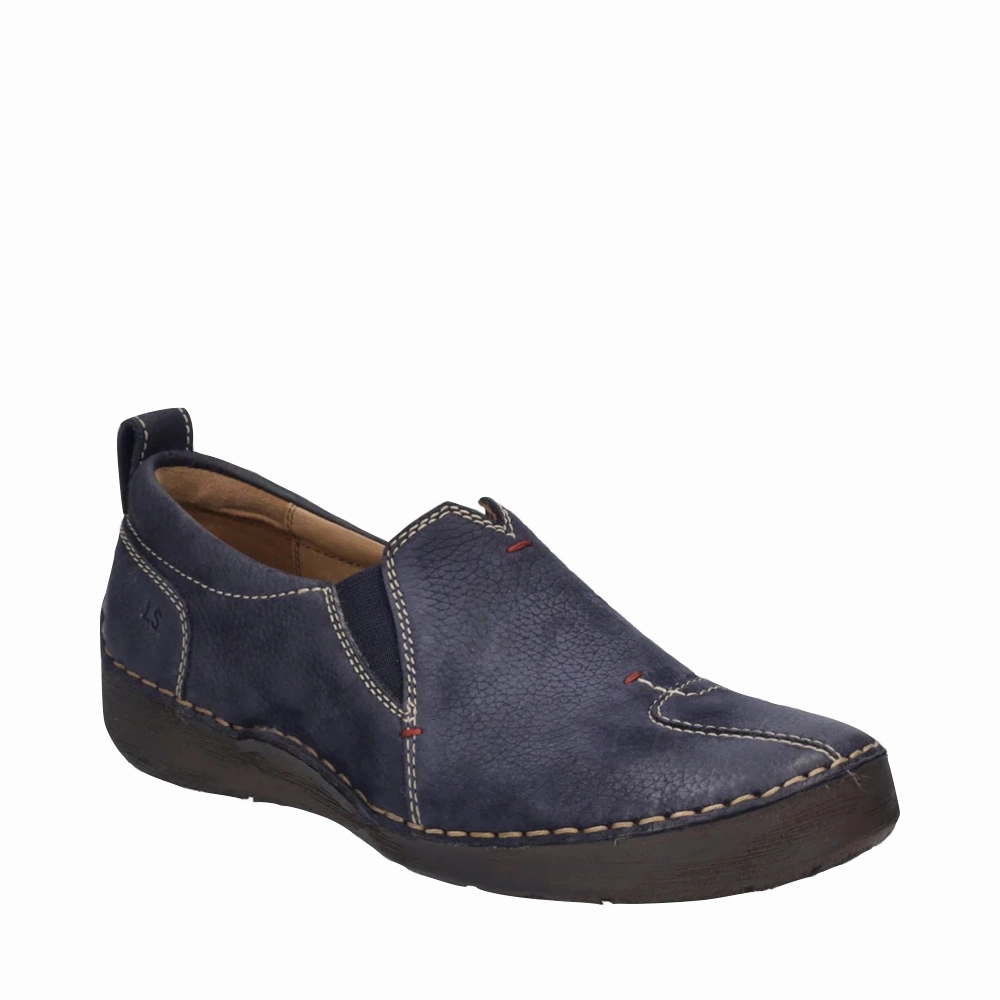 Non Marking Outsole Josef Seibel Women's Fergey 49 Nubuck Slip On in Ocean Blue