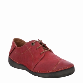 Cushion Ride Street Walk Josef Seibel Women's Fergey Nubuck Leather Lace in Red