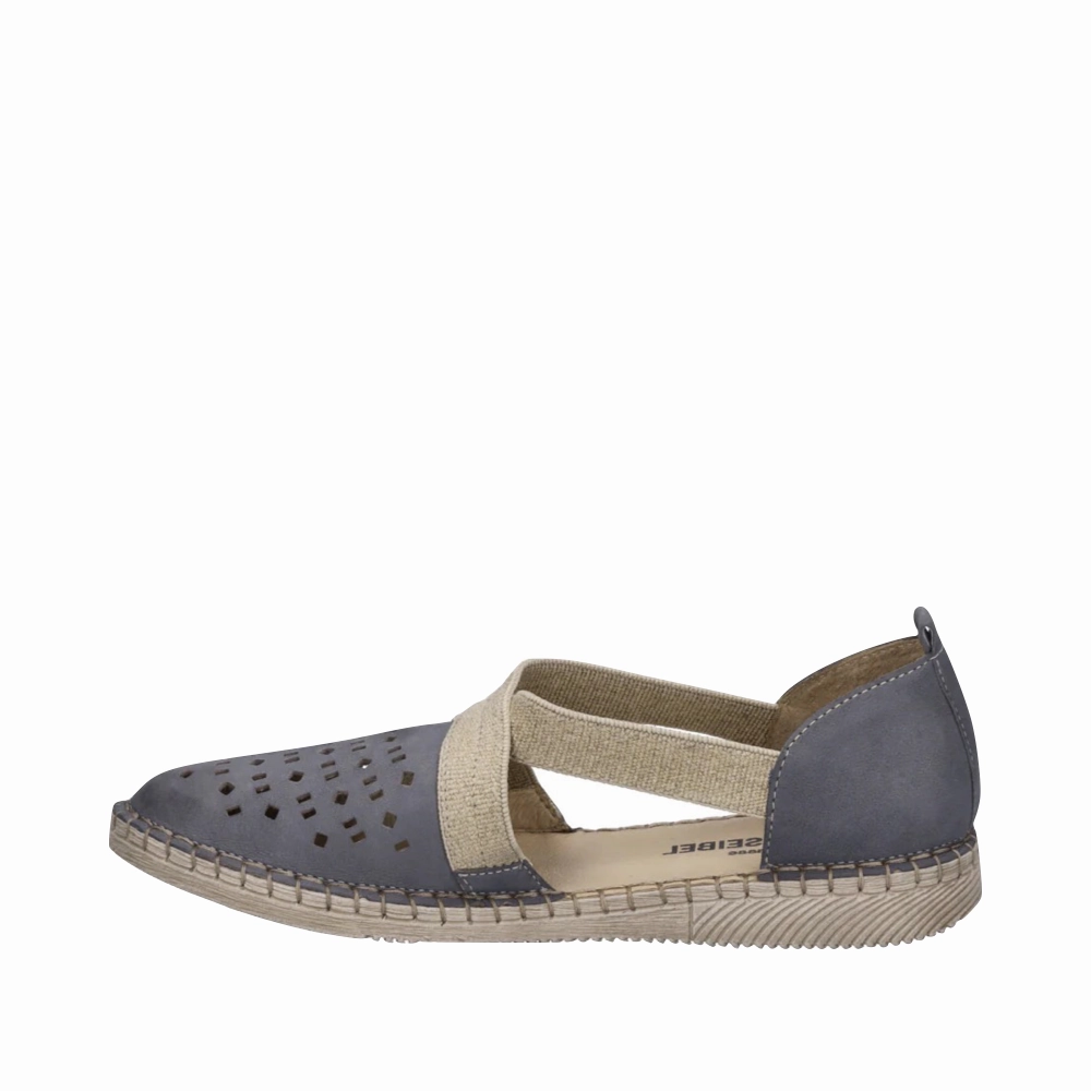 Marathon Day Josef Seibel Women's Sofie 44 Cross Strap Slip On in Jeans Blue