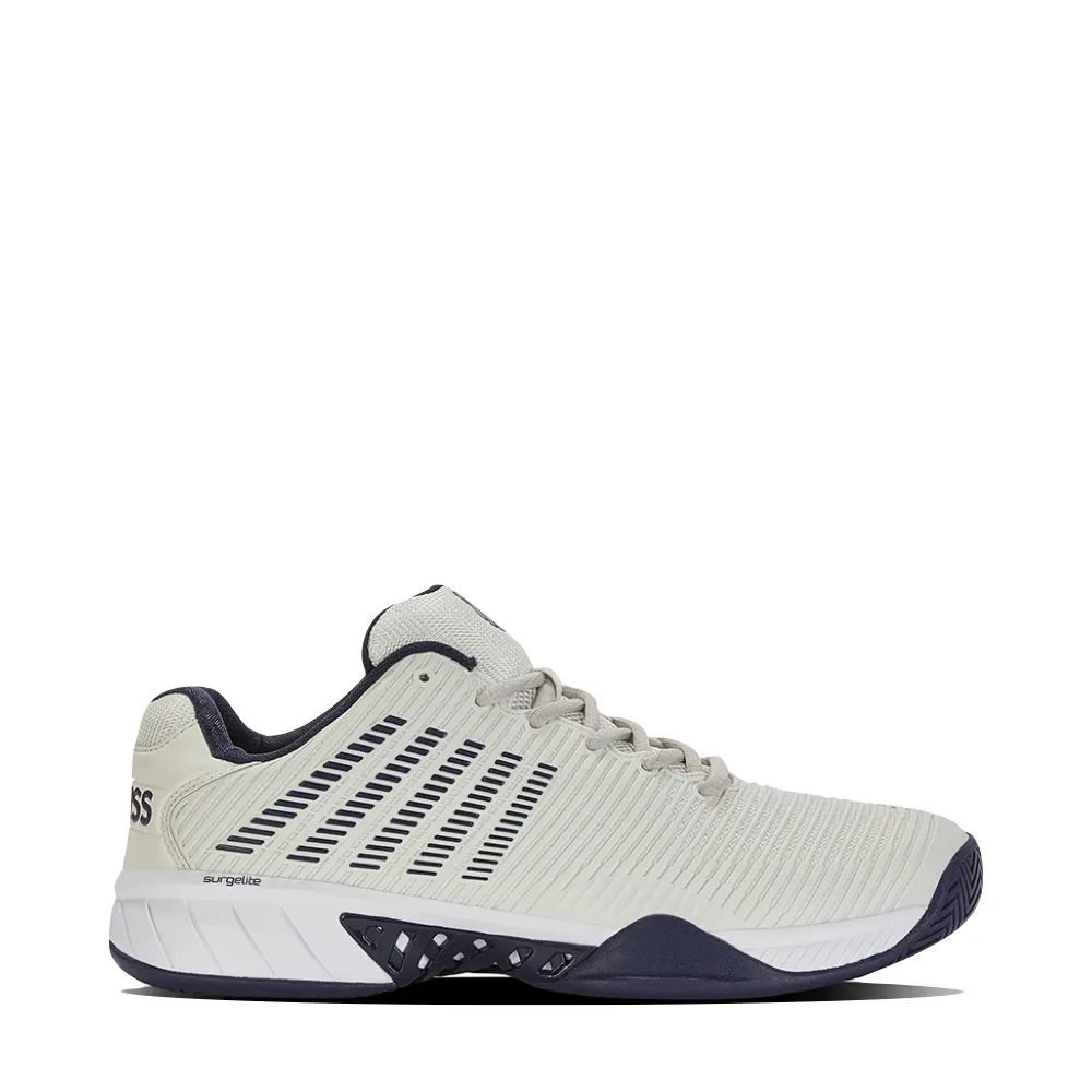 Strong Grip K-Swiss Men's Hypercourt Express 2 Sneaker in Vaporous Gray/White/Peacoat