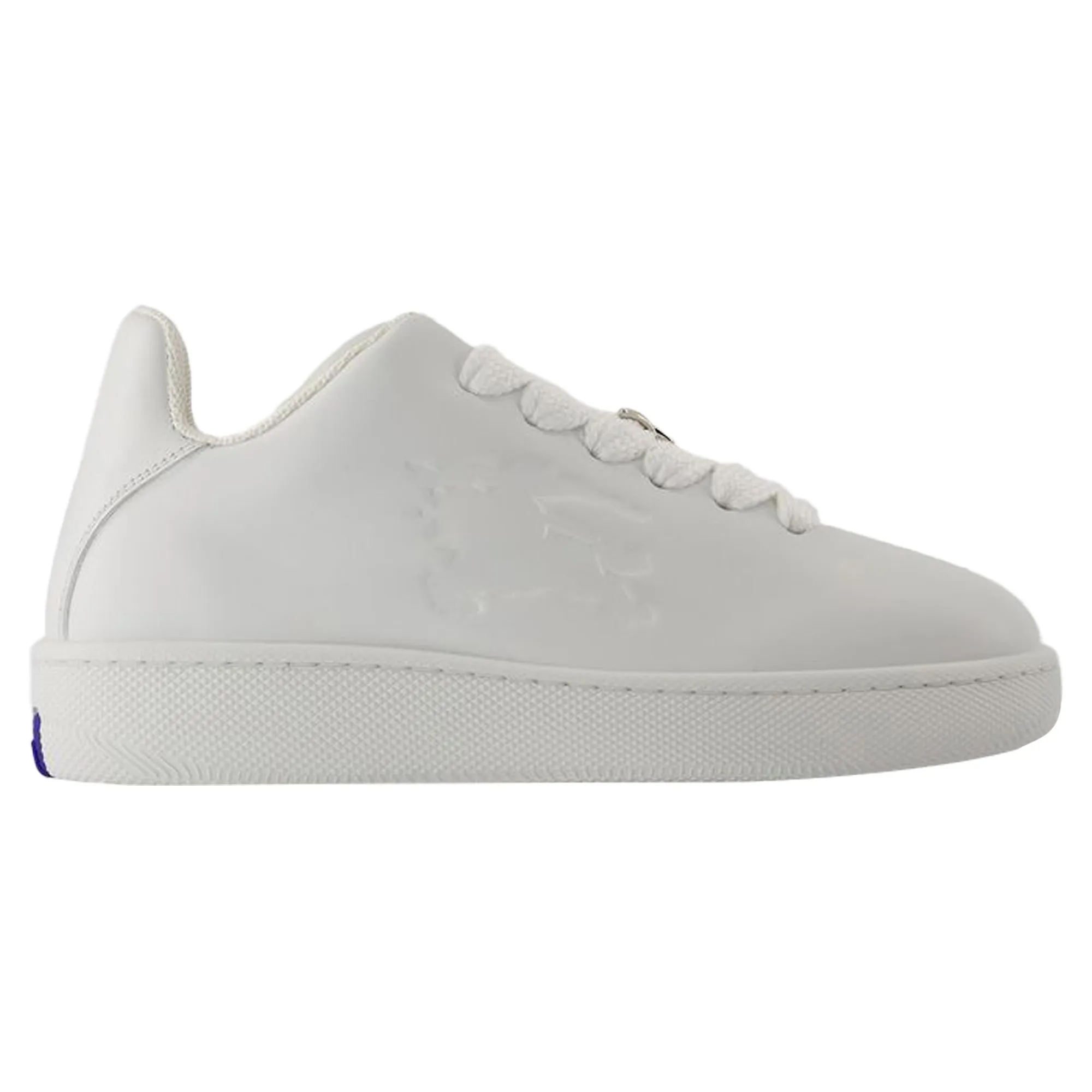 Box Sneakers - Burberry - Leather - White Breathable mesh construction