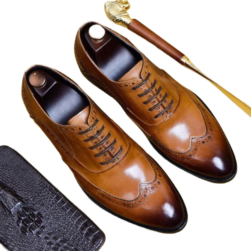 La Finezza 2 - Formal Dress Shoes Genuine Leather Oxfords For Men Glossy Layer City Dweller