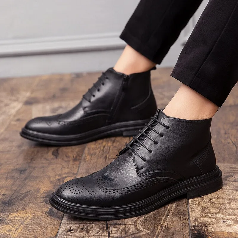 Minimal Color La Officina2 Ankle boots - Wingtip Leather Ankle boots for men (with zipper)