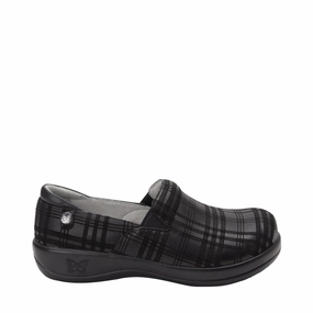 Alegria Women's Keli Slip Resistant Slip On in Plaid To Meet You Black Ergonomic Fit Light Step