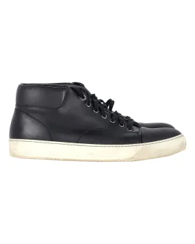 Lanvin Mid-Top Sneakers in Black Leather Sneaker Trends