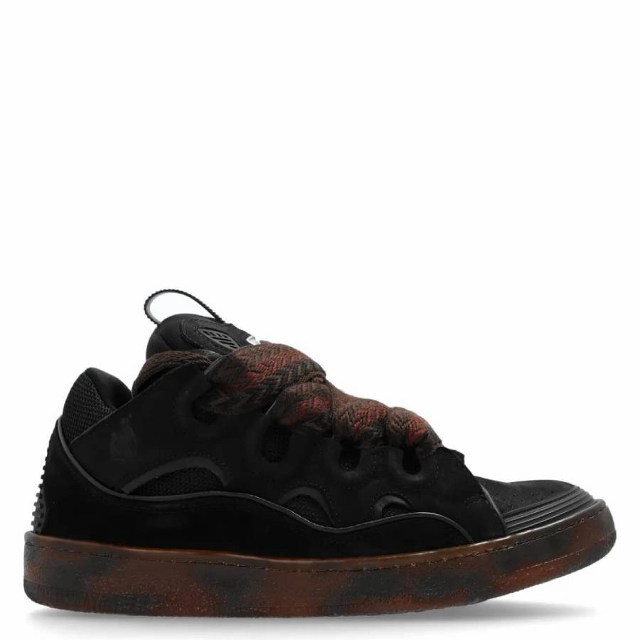 Comfort Adjust Lanvin Curb Leather Low-Top Sneakers