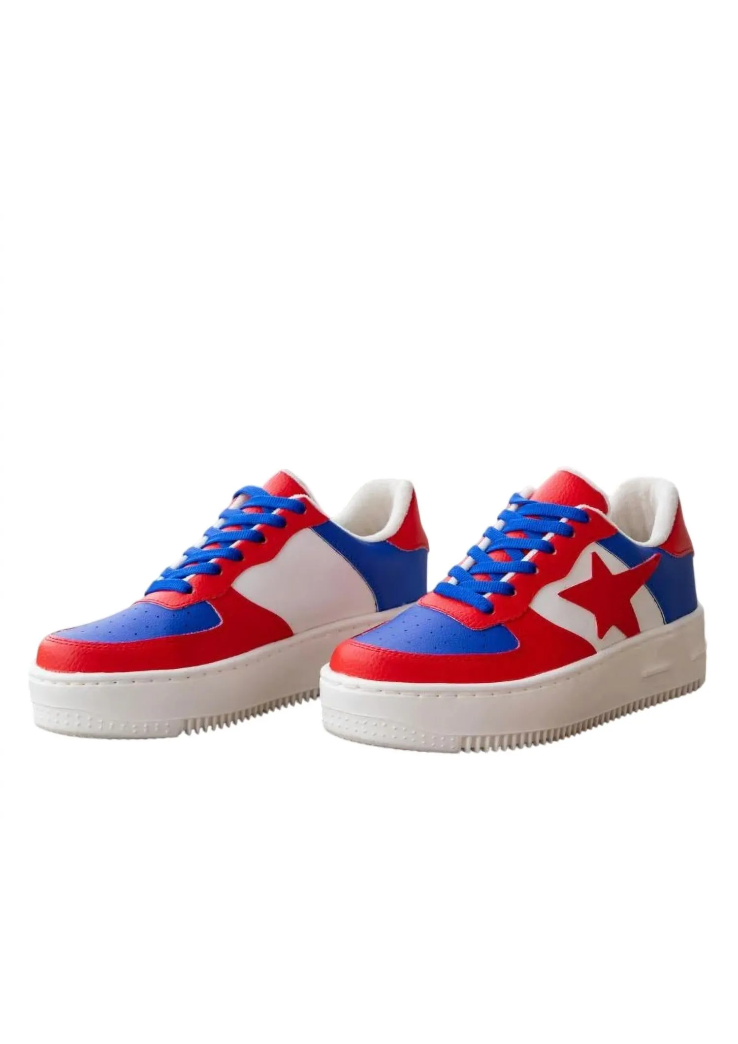 Women's Game Day Ready Star Sneakers In Red/blue Mobility Focused No irritation