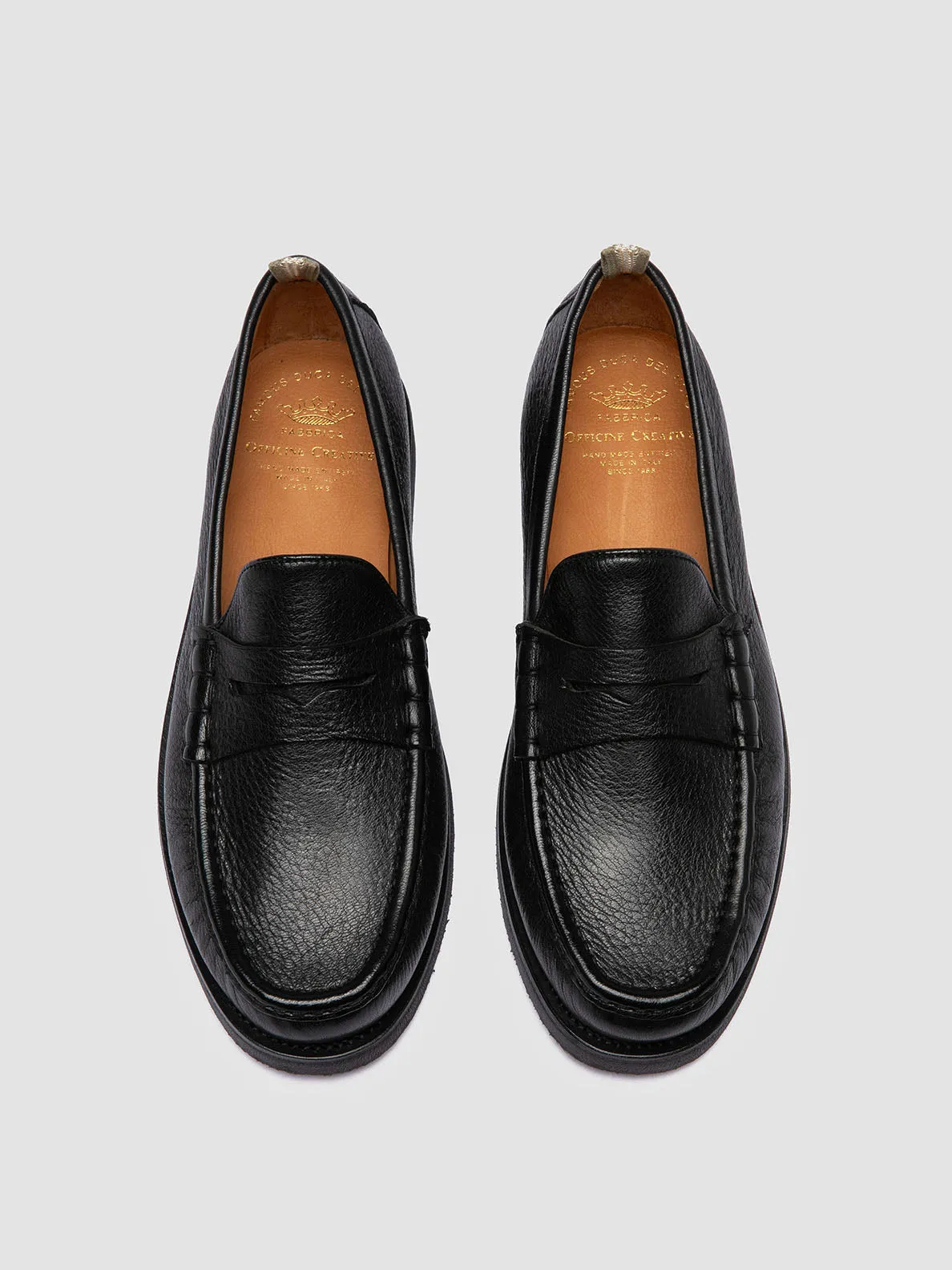 Breathable Loafers easy move BALFRON FLEXI 001 - Black Leather Penny Loafers