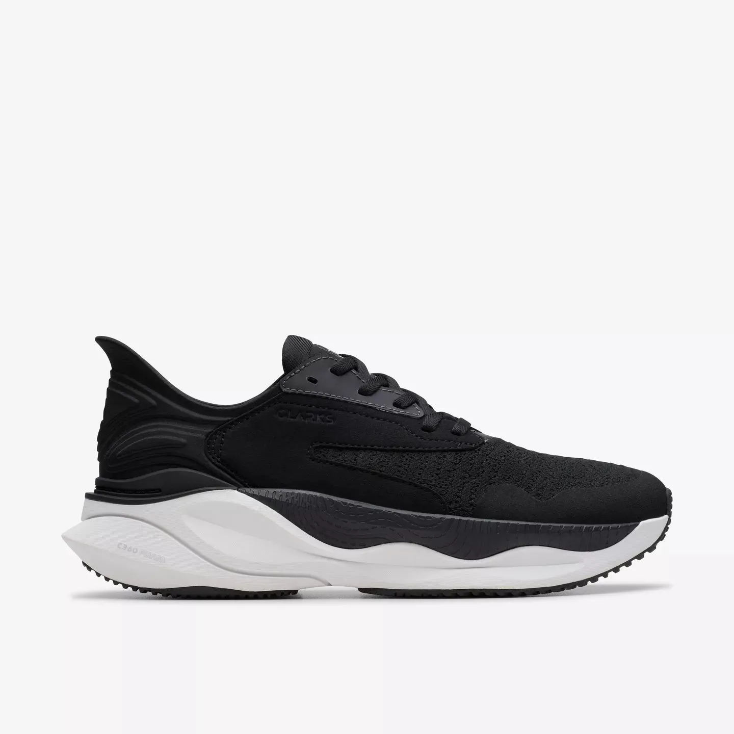 Clarks Men's Pace Sneaker in Black/White Daily Utility
