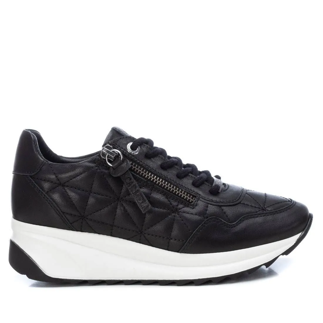 Women's Leather Sneakers By XTI Ergonomic Design Flat Outsole