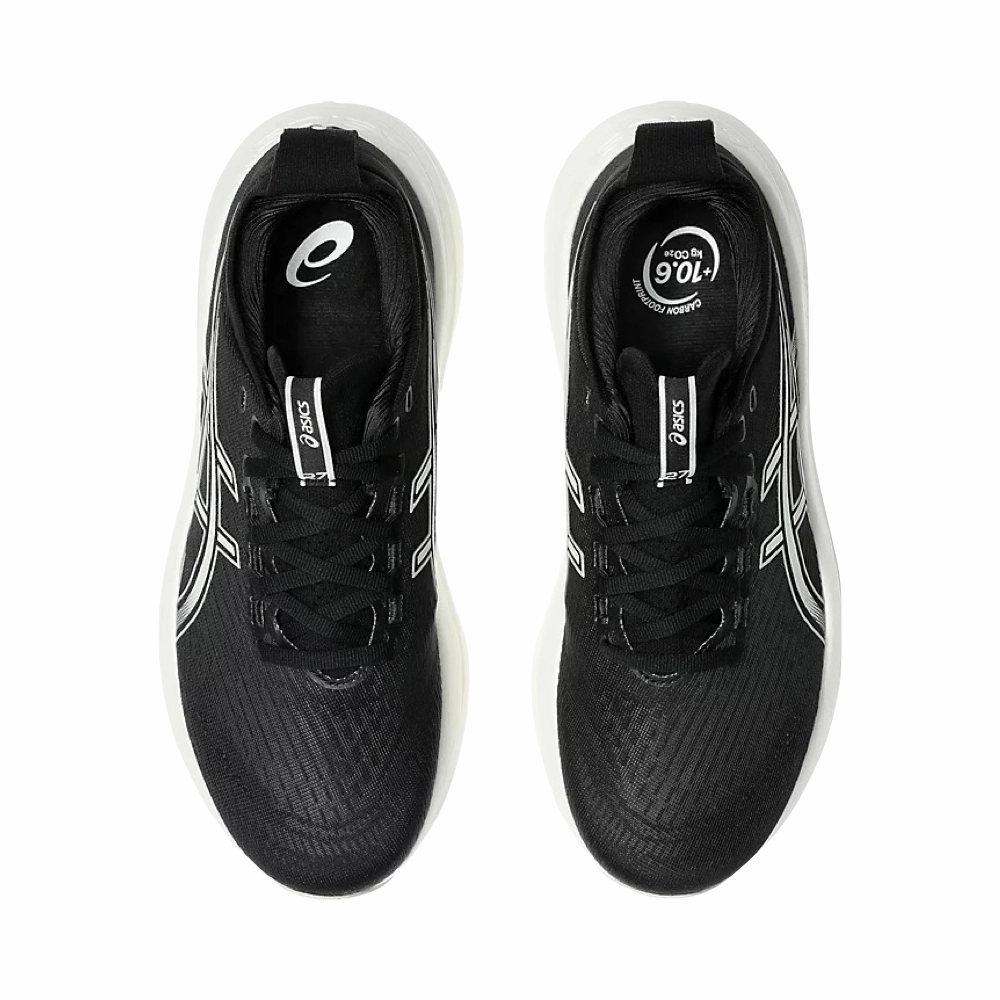 Asics Women's Gel Nimbus 27 Sneaker in Black/Lake Grey Route Step