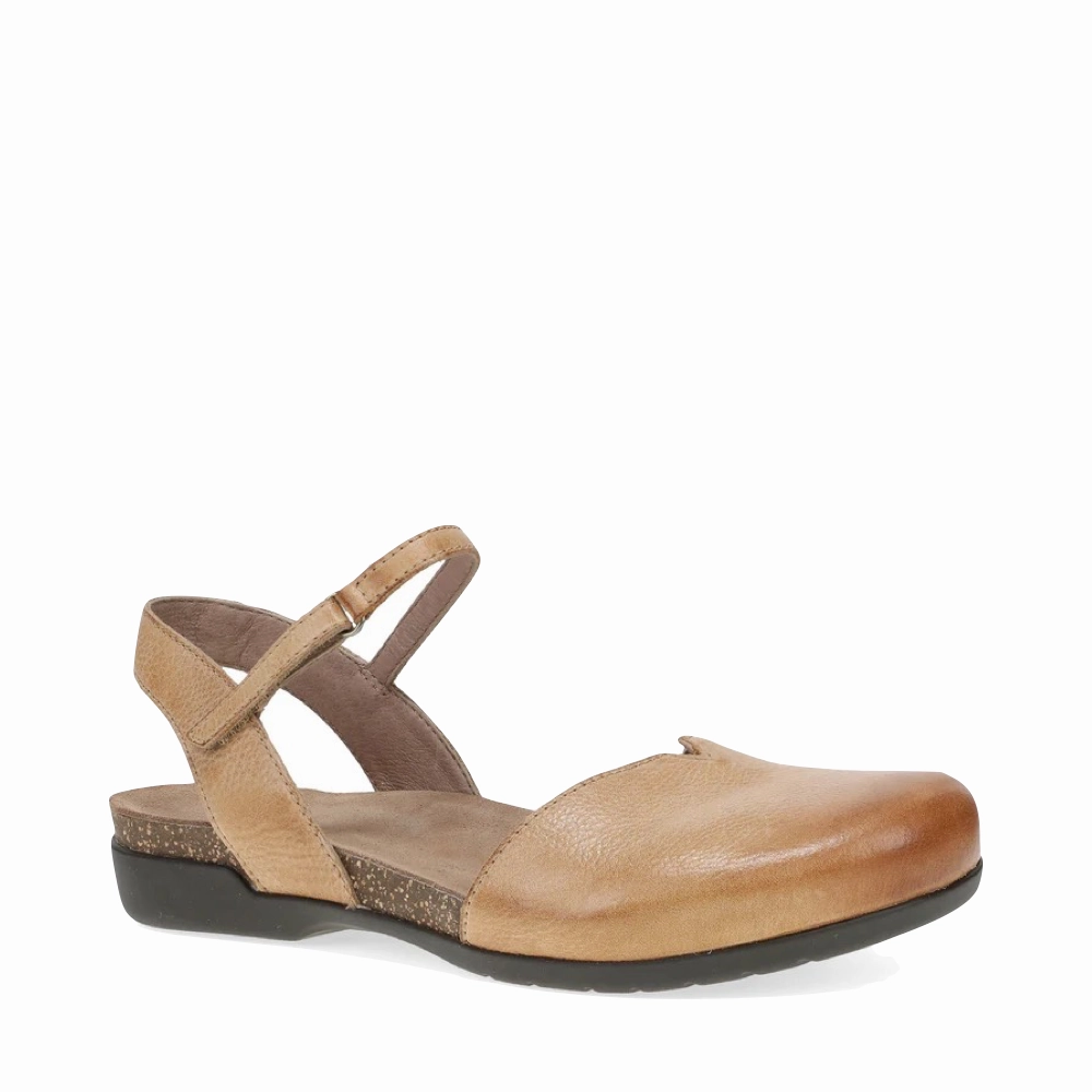 Quick   Drying Dansko Women's Rowan Closed Toe Sandal in Honey Tan