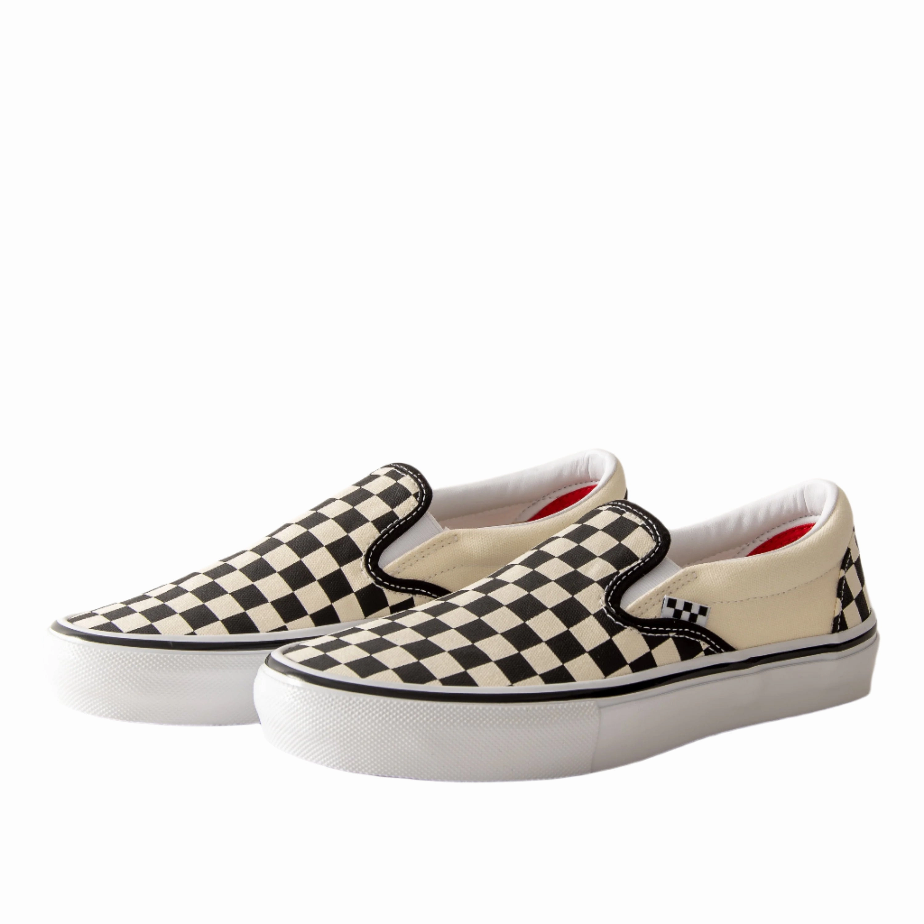 Vans - Skate Slip-On (Checkerboard Black/Off White) smooth shoes Hyperboloid Structure