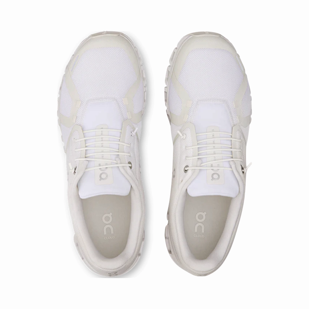 On Women's Cloud 6 Sneaker in White/White Quick Drying Harbor Walk
