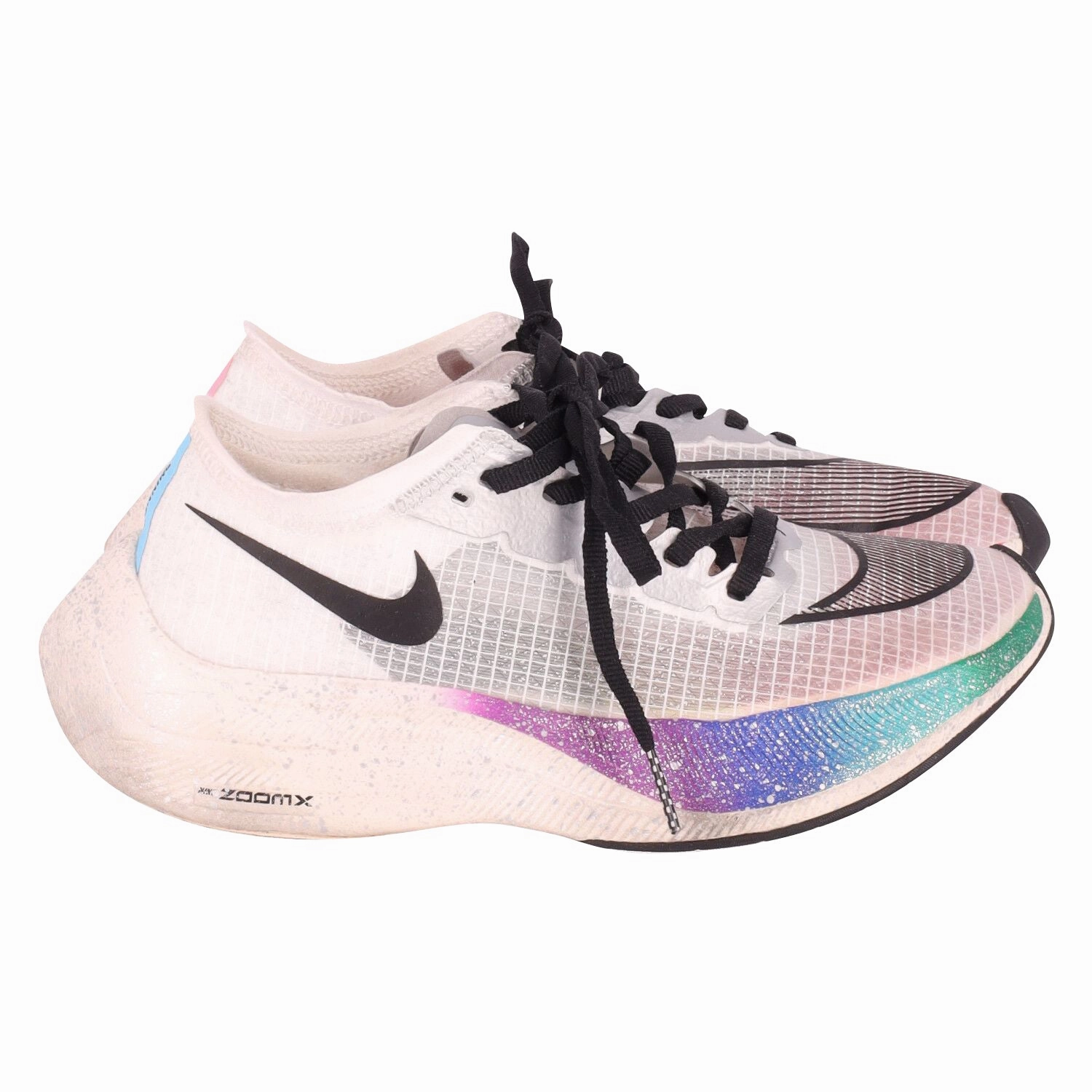 Nike ZoomX Vaporfly NEXT% 'Be True'  in White Rubber, Mesh Elastic Lacing System Step Precision