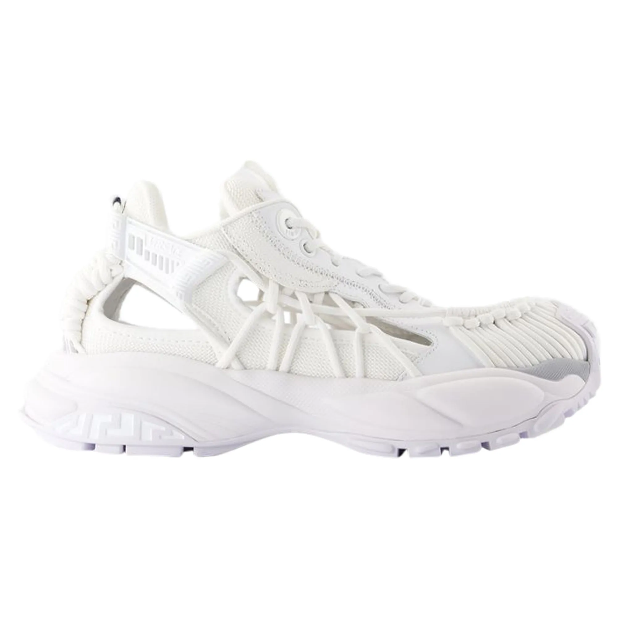 Low Top Sneakers - Versace - Leather - White Glam stability