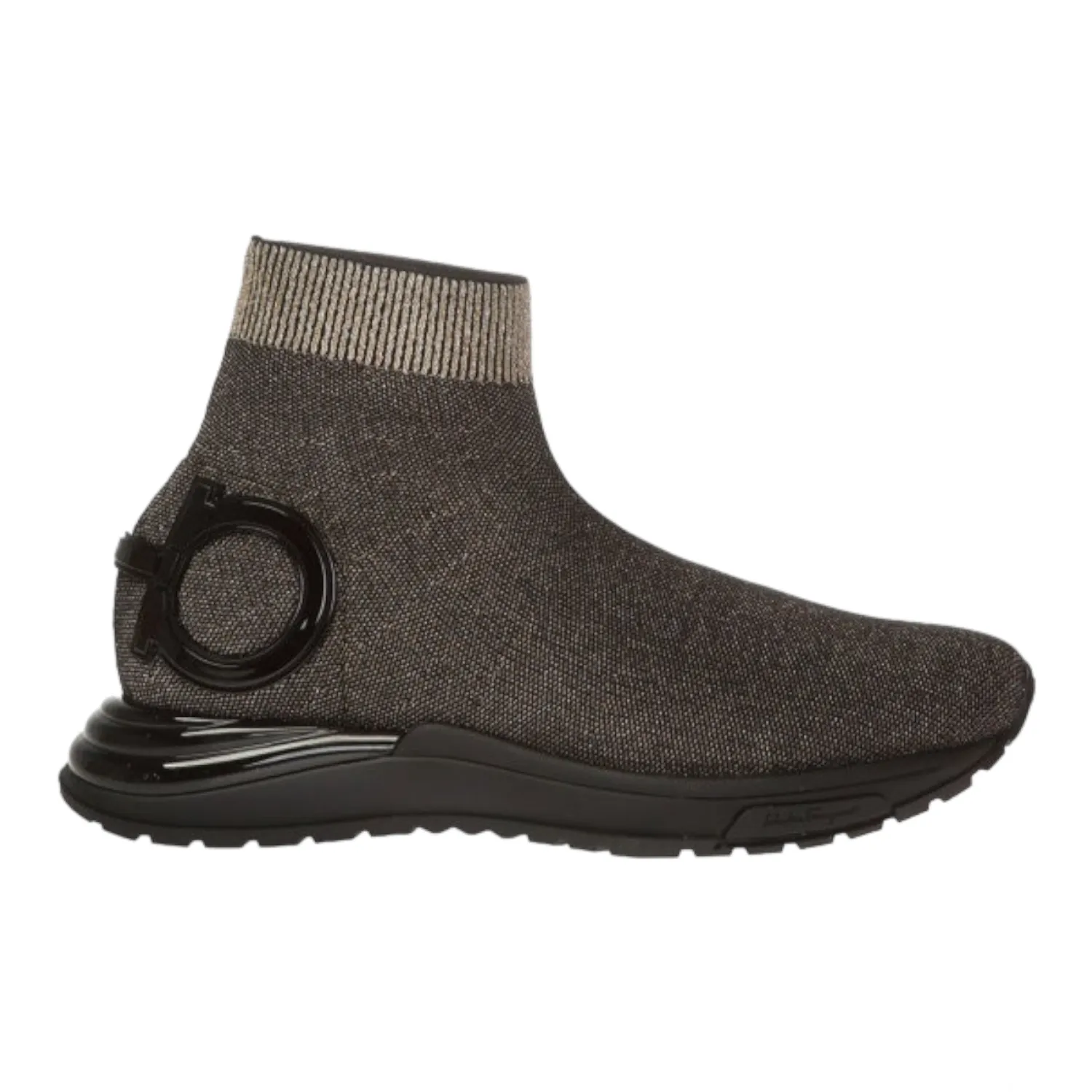 Run Daily morning run SALVATORE FERRAGAMO Gardena Women's 726011 BLK Metallic Sock Sneaker