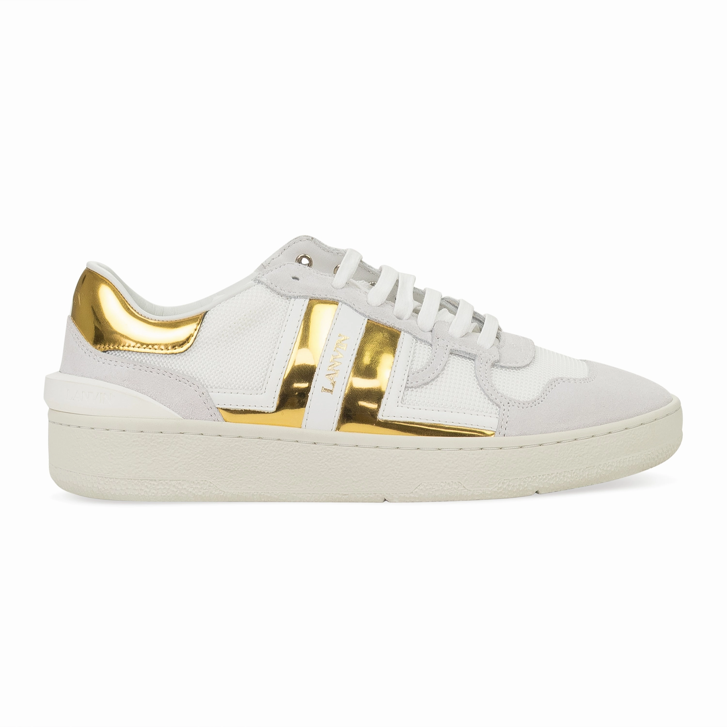 All Time WHITE/GOLD BASKETS BASSES CLAY SNEAKERS