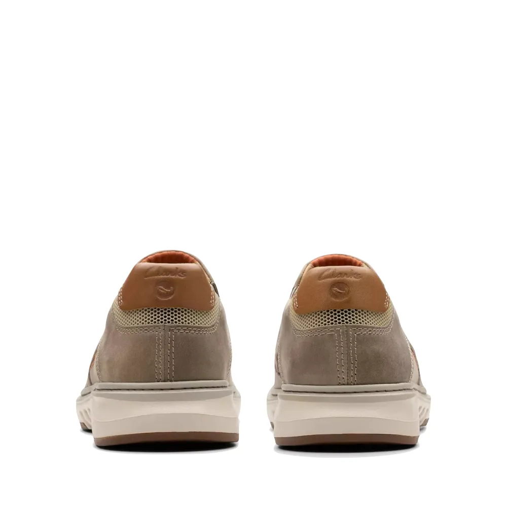 Foot Friendly No Lace Clarks Men's Un Briley Step Slip On in Light Grey