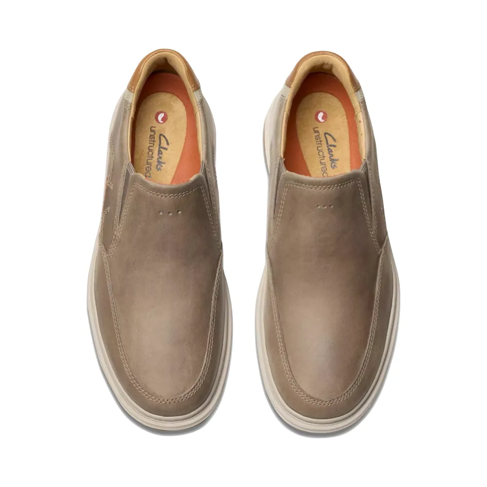 Clarks Men's Un Briley Step Slip On in Light Grey Everyday Routine Effortless Look