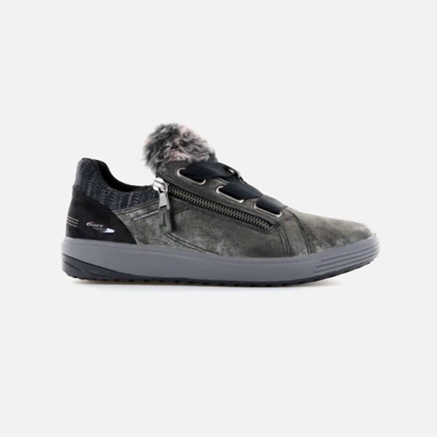 Ma Bella Daily Sneaker In Graphite Metallic Grounded Footbed Elevated durability