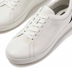 Womens's Rally Crystal Backtab Leather Sneaker In White/black Versatile Usage Day Long Wear