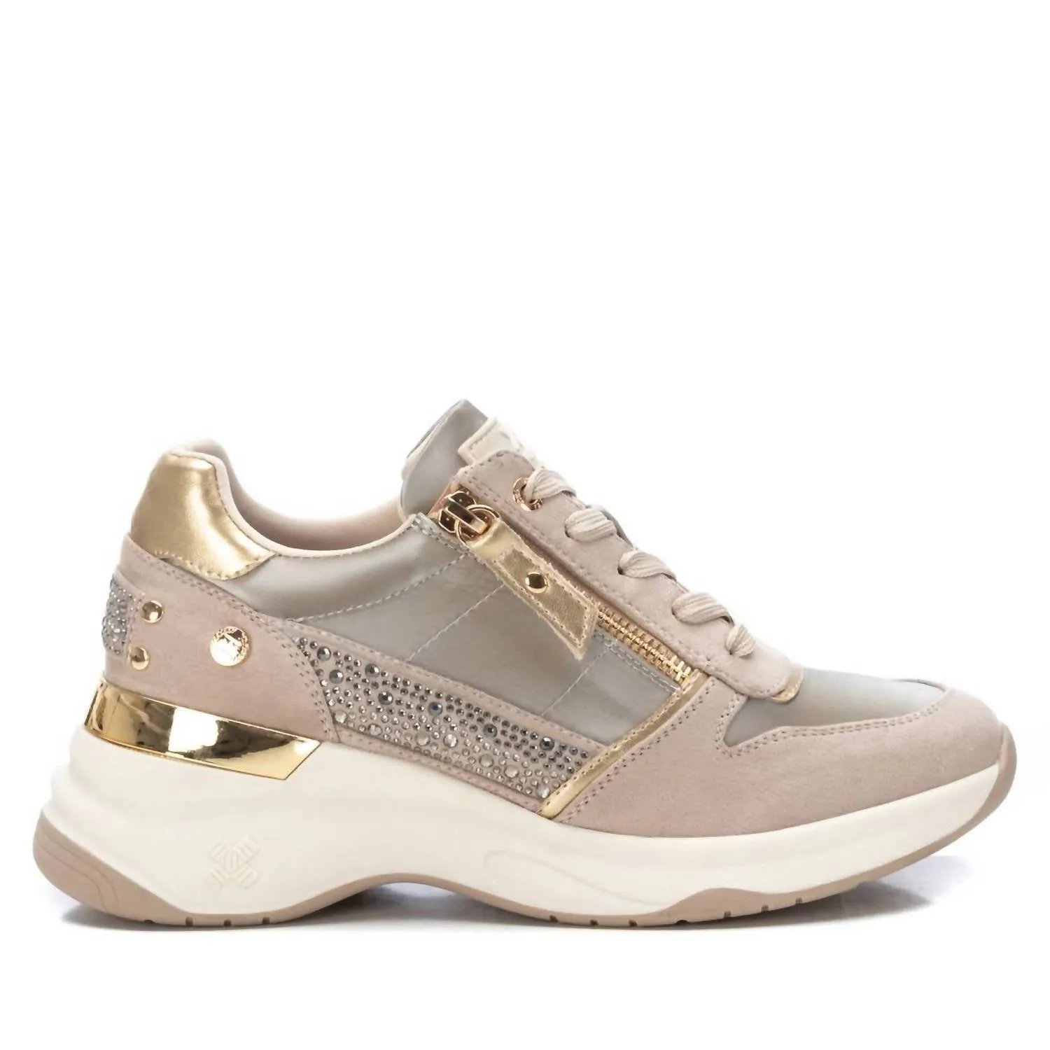 Women's Casual Sneakers In Beige Cushioned Grip