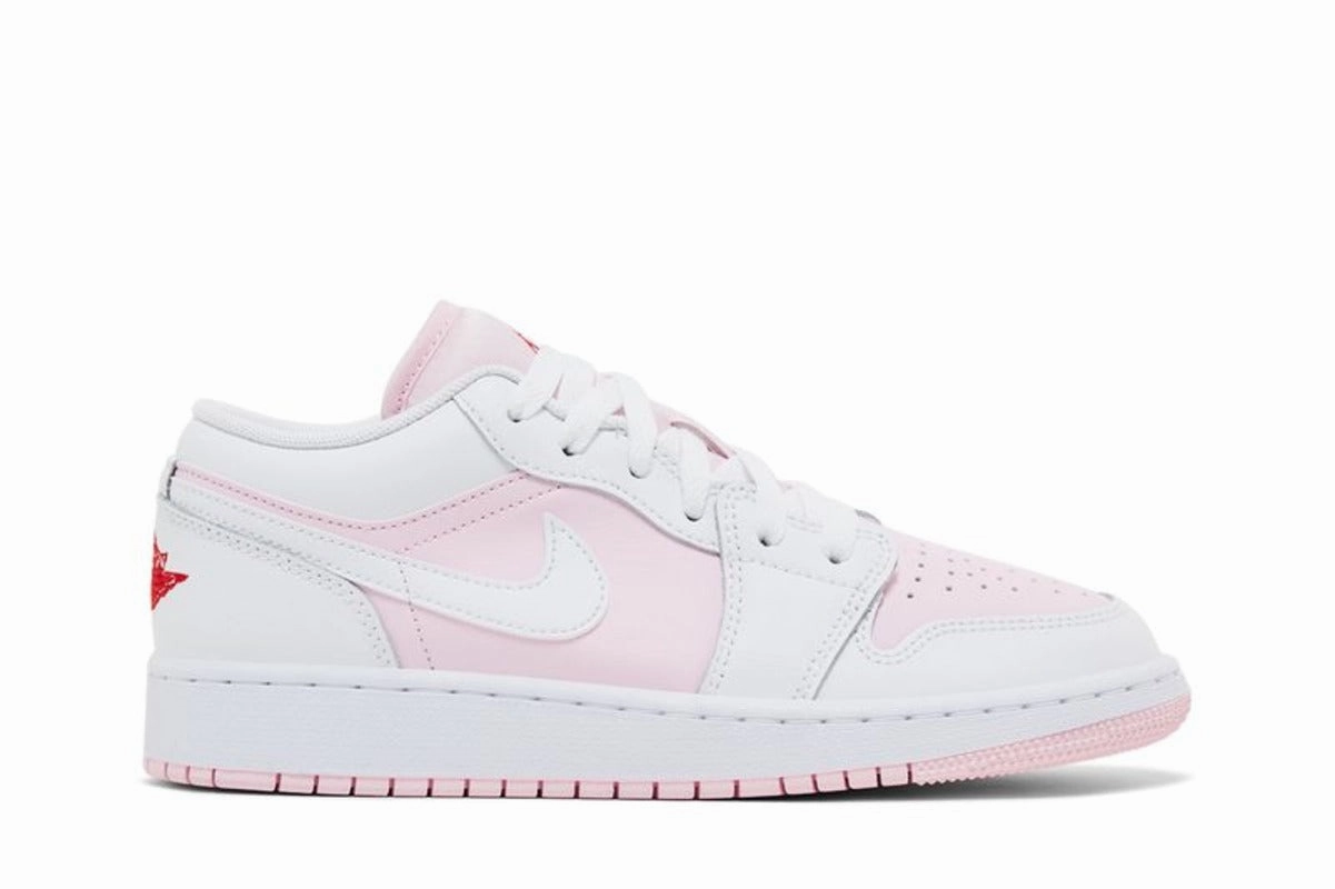 Jordan 1 Low Pink Foam Fire Red White Women's Premium cushioning Slim Edge