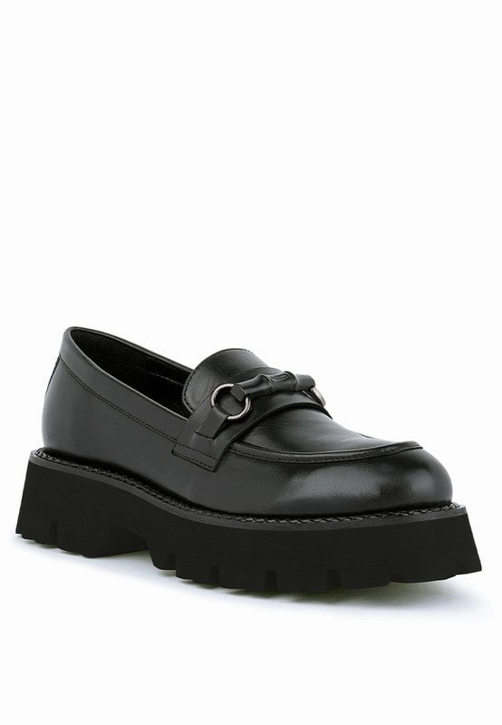 VIOT - Chunky Leather Loafers for women Foot Sure Walk Easy