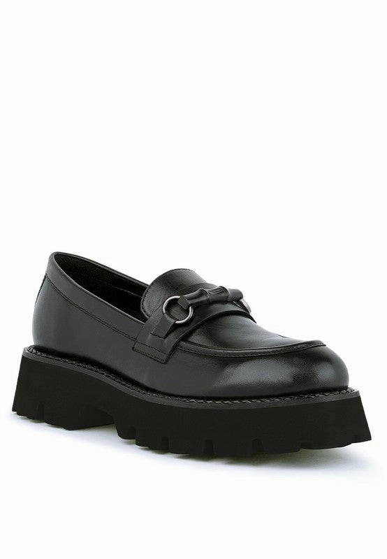 VIOT - Chunky Leather Loafers for women Step Smooth