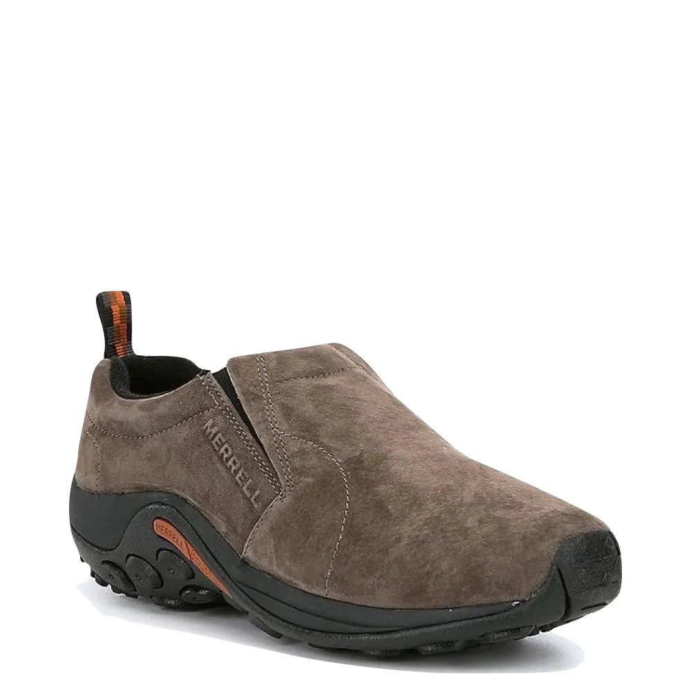 Merrell Men's Jungle Moc Pigskin Nubuck Slip On WIDE WIDTH in Gunsmoke Urban Moodwear Support Motion