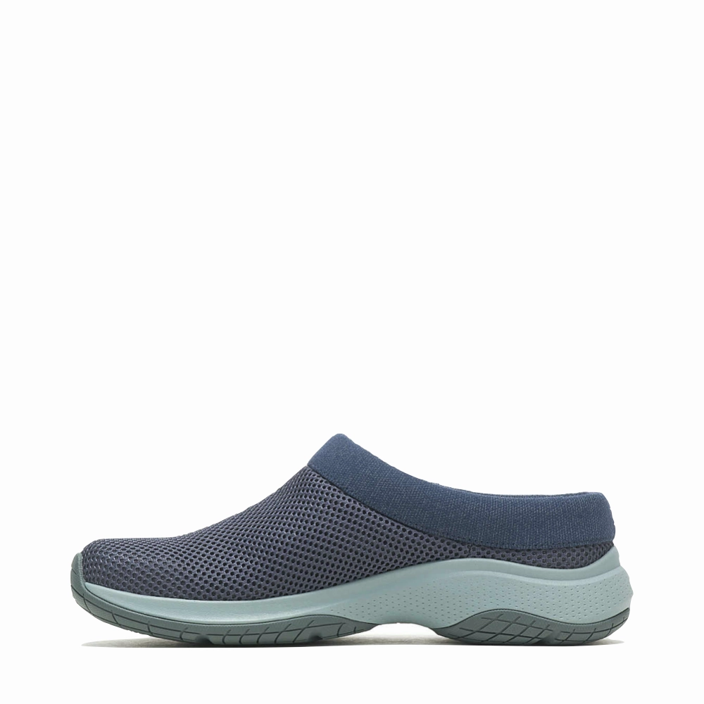 Suede Blown Rubber Outsole Merrell Women's Encore 5 Breeze Mesh Clog in Navy