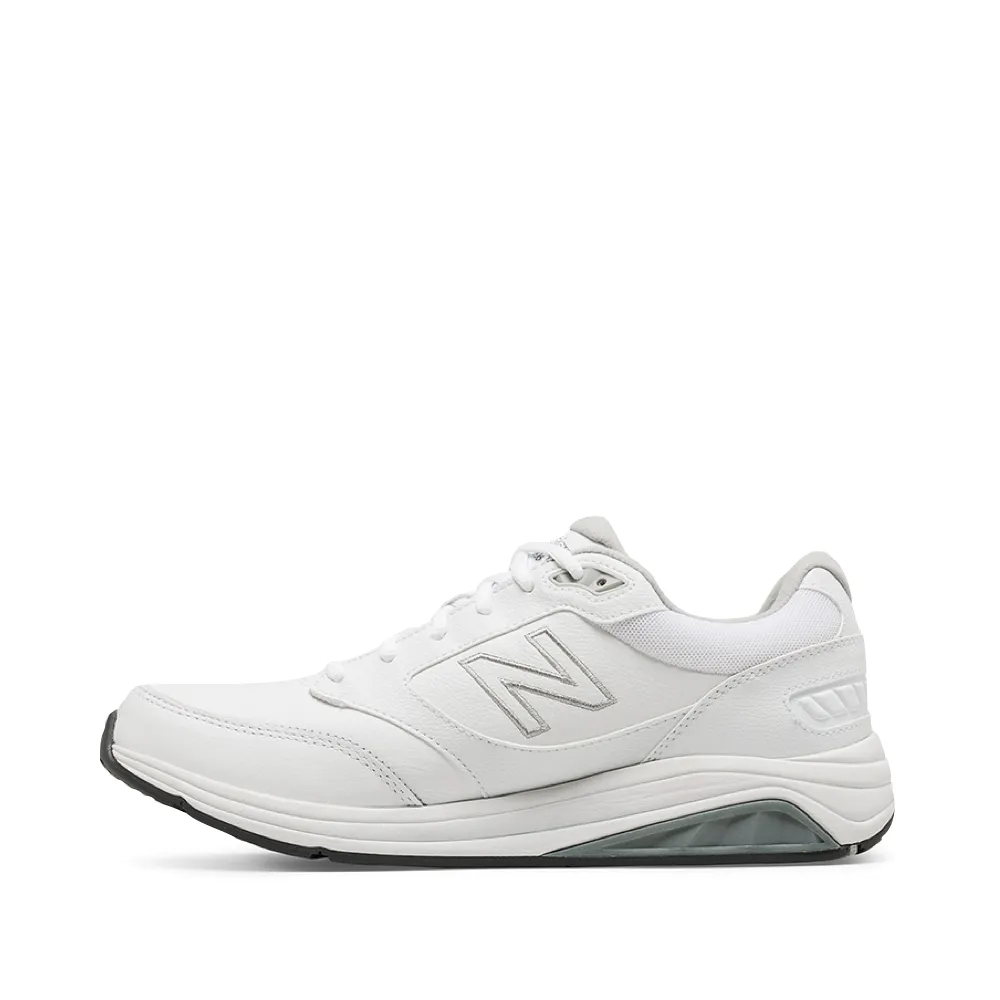 New Balance Men's 928v3 Leather Sneaker in White Happy Walk City Lifestyle