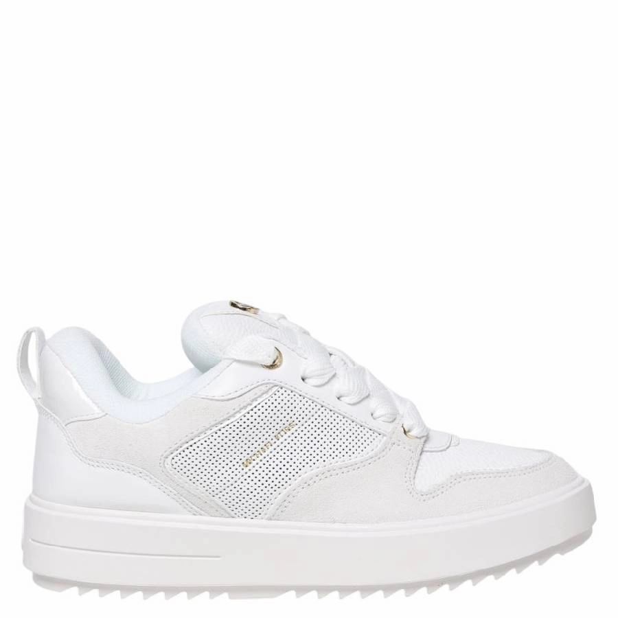 Michael Kors Rumi Logo-Plaque Leather Sneakers Stitchless Bonding High Rebound Midsole