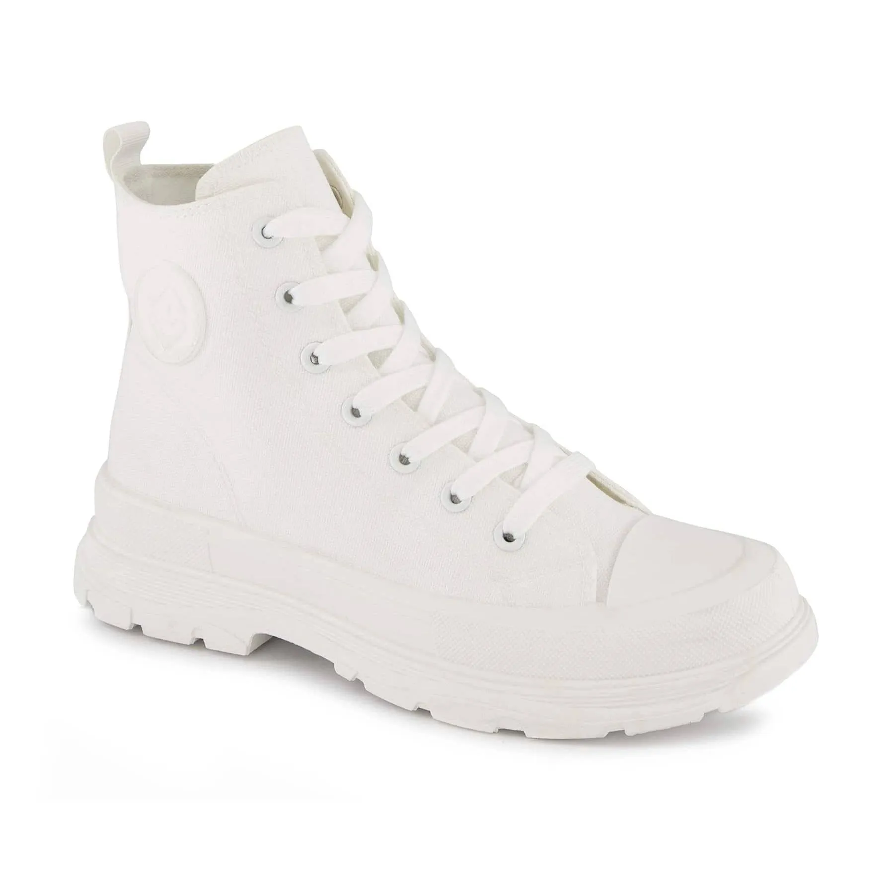 Andrea Canvas Sneaker Booties With Side Zipper Weather Resistant Finish